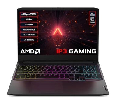Lenovo IdeaPad Gaming 3 82K2023DTX Harici GeForce RTX 3050 Tİ AMD Ryzen 7 5800H 8 GB Ram 512 GB SSD 15.6 inç Full HD Freedos Gaming Laptop