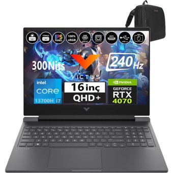 Hp Victus 16 R0001NT 77P6E8EA05 Harici GeForce RTX 4070 Intel Core i7 13700H 32 GB Ram 512 GB SSD 16.1 inç QHD Freedos Gaming Laptop + Weblegelsin Çanta