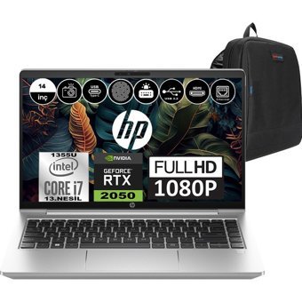 Hp ProBook 440 G10 8A569EAWF10 Harici GeForce RTX 2050 Intel Core i7 1355U 64 GB Ram 512 GB SSD 14 inç Full HD Freedos Gaming Laptop + Weblegelsin Çanta