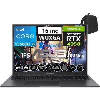 Asus Vivobook 16X WK3605VU-N1065W18 Harici GeForce RTX 4050 Intel Core i5 13500H 16 GB Ram 1 TB SSD 16 inç WUXGA Windows 11 Home Gaming Laptop + Weblegelsin Çanta