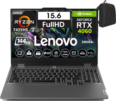 Lenovo LOQ 15ARP9 W83JC000UTR21 Harici GeForce RTX 4060 AMD Ryzen 7 7435HS 24 GB Ram 512 GB SSD 15.6 inç Full HD Windows 11 Home Gaming Laptop
