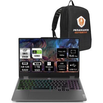 Lenovo LOQ 83GS007XTRP368 Harici GeForce RTX 4060 Intel Core i5 12450HX 48 GB Ram 1 TB SSD 15.6 inç Full HD Windows 11 Home Gaming Laptop + PER4 Çanta