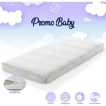 Mavi Ay Yatak Promo Dikdörtgen Sünger Ortopedik Portatif Katlanır 60x120 cm Beşik Yatağı