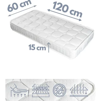 Kuban Life Poney Soft Dikdörtgen Sünger Ortopedik 60x120 cm Beşik Yatağı