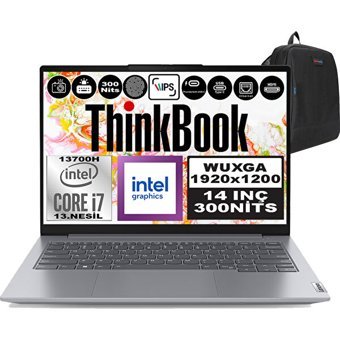 Lenovo ThinkBook 14 Gen6 IRL 21KG004NTRF07 Harici GeForce RTX 4070 Intel Core i7 13700H 24 GB Ram 2 TB SSD 14 inç WUXGA Freedos Gaming Laptop + Zetta Çanta