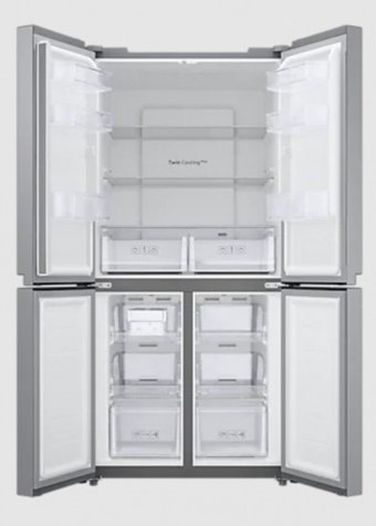 Samsung RF48A4000M9/TR 4 Kapılı Nofrost F Enerji Sınıfı 488 lt Modern Gri Alttan Donduruculu Solo Gardrop Buzdolabı