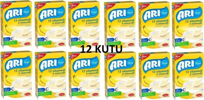 Ari 12 Vitaminli 6 Mineralli Laktozsuz Tahıllı Muzlu 4. Aydan İtibaren Kaşık Maması 12x500 gr