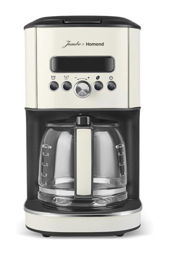 Homend Jumbo X Zaman Ayarlı Paslanmaz Çelik Filtreli Karaf 1 lt Hazneli 12 Fincan 1050 W Krem Filtre Kahve Makinesi
