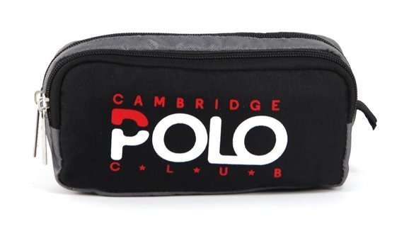 Cambridge Polo Club Preppy Çok Renkli Baskılı Kumaş Bölmeli Çift Gözlü Baskılı Dikdörtgen Cüzdan Kalem Kutusu