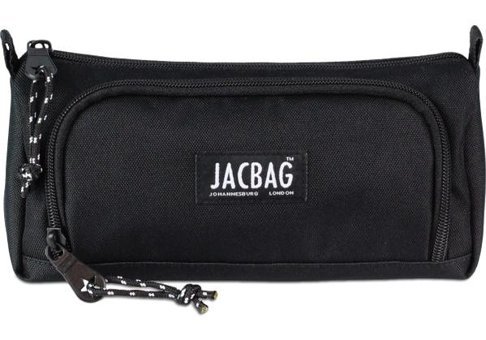 Jacbag Prıme XL Siyah Düz Kumaş Bölmeli Çift Gözlü Düz Silindir Cüzdan Kalem Kutusu