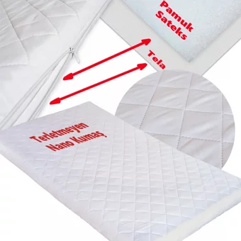 Lia Baby Dikdörtgen Pamuk Ortopedik Portatif Katlanır 60x120 cm Beşik Yatağı