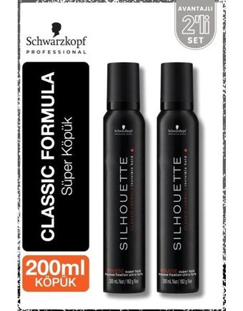 Schwarzkopf Silhouette Normal Saçlar İçin Şekillendirici Hacim Veren Saç Köpüğü 2x200 ml