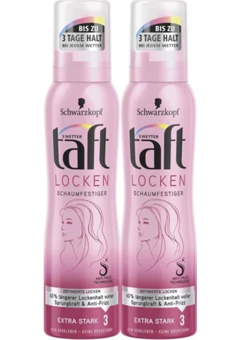Schwarzkopf Taft Locken Dalgalı-Kıvırcık Saçlar İçin Şekillendirici Hacim Veren Saç Köpüğü 2x150 ml