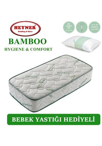Heyner Bamboo Dikdörtgen Sünger Ortopedik 50x100 cm Beşik Yatağı