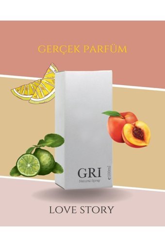 Gri Love Story EDP Bergamot-Çiçeksi-Greyfurt Kadın Parfüm 100 ml