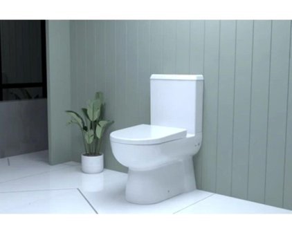 Turkuaz Bella 44 cm Seramik Kanallı Alttan Çıkışlı Duvara Sıfır Ayaklı Klozet Beyaz