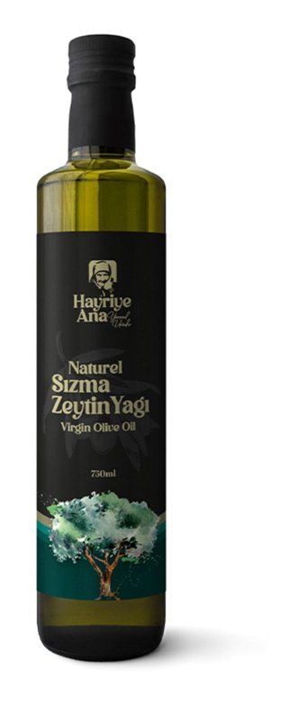 Hayriye Ana Yöresel Ürünler Organik Filtresiz Yüksek Polifenollü Soğuk Sıkım Erken Hasat Taş Baskı Cam Sızma Zeytinyağı 750 ml