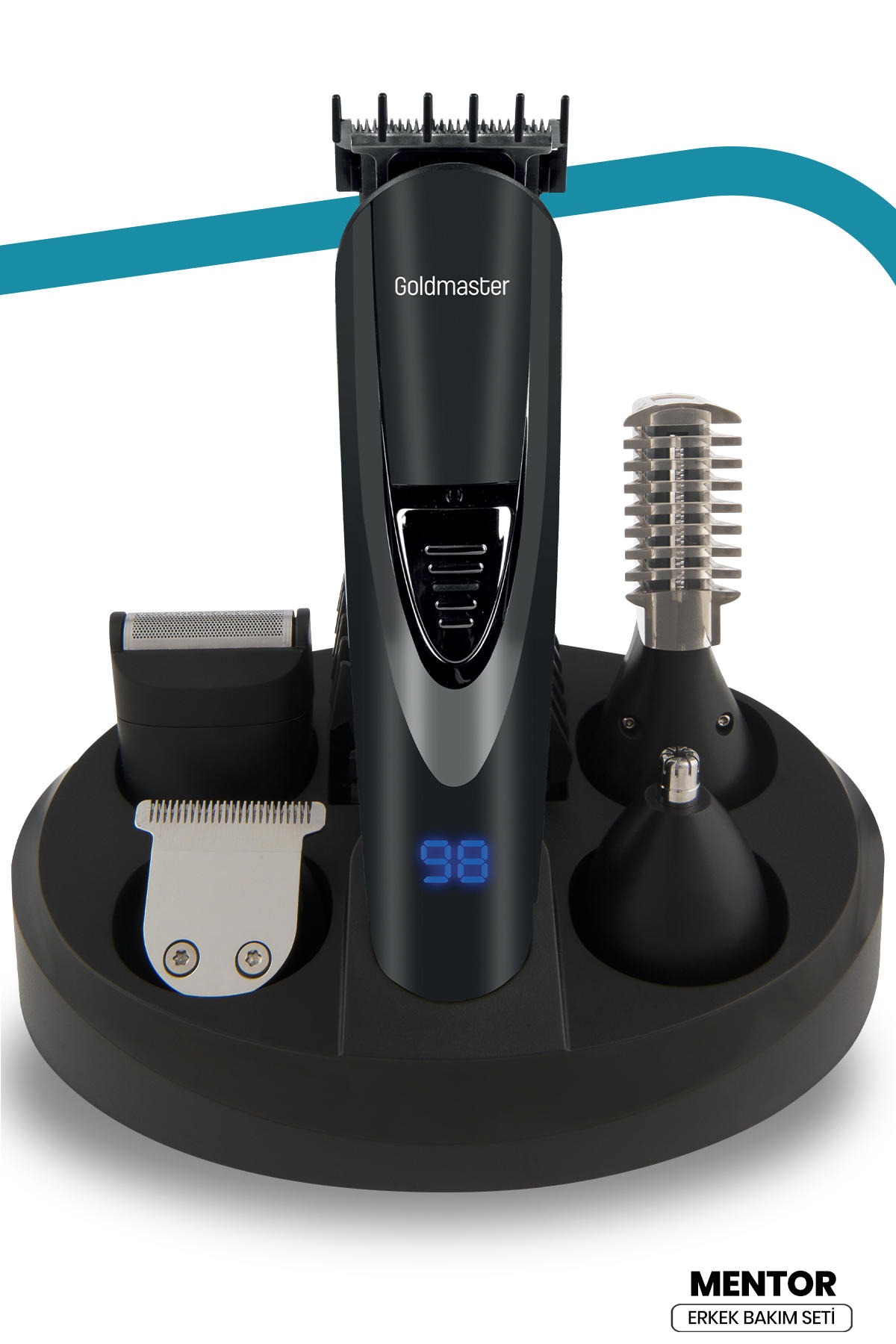 Goldmaster GM-9102 Yüz ve Vücut 7 Başlıklı Çok Amaçlı Sinekkaydı Islak Kuru Tıraş Makinesi