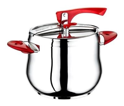 Safinox Klasik Düdüklü Kapak İndüksiyon 10 lt Düdüklü Tencere Kırmızı