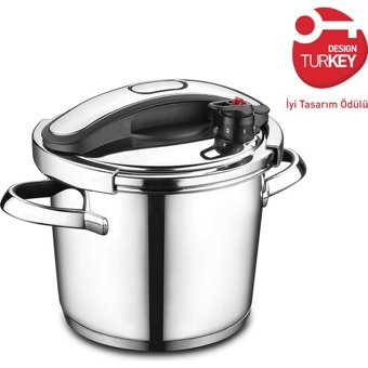 Korkmaz Vertex Clipso Kapak Alüminyum 6.5 lt Düdüklü Tencere Siyah
