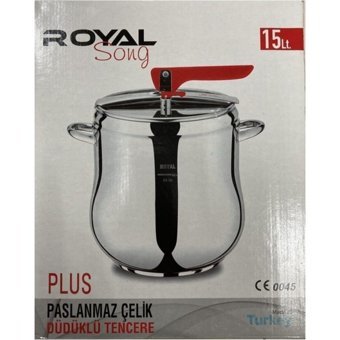 Royal Song Düdüklü Kapak Paslanmaz Çelik 18 lt Düdüklü Tencere Bordo