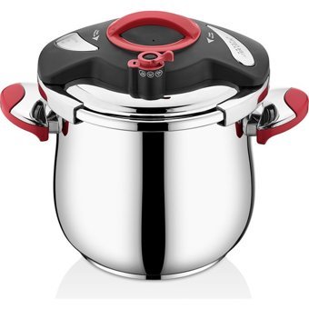İnter Çelik Pratik Clipso Kapak Çelik 6 lt Düdüklü Tencere Kırmızı