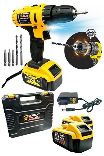 Germany Style GRM9004 12 V 1.5 Ah Kömürsüz Darbeli Çift Akülü Vidalama Makinesi