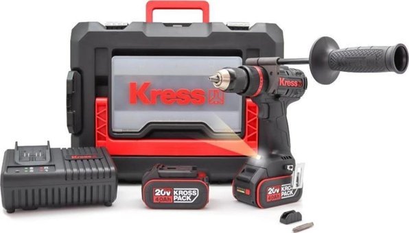 Kress KUC35 20 V 4 Ah Kömürsüz Darbeli Çift Akülü Vidalama Makinesi