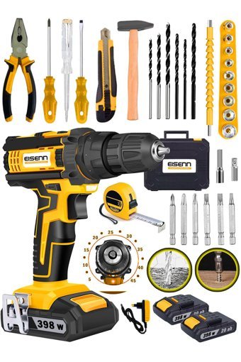 Eisenn 398 58 V 6 Ah Kömürsüz Darbeli Çift Akülü Vidalama Makinesi