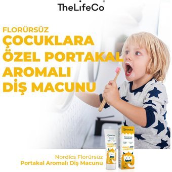 TheLifeCo Nordics Portakal Mandalina Organik Florürsüz 0-4 Yaş Çocuk Diş Macunu 50 ml