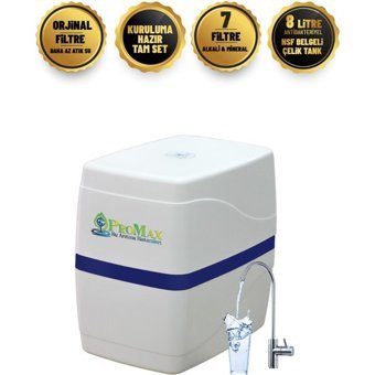 Promax Vontron Membran 7 Aşamalı Çift Membranlı 8 lt Kapalı Kasa Pompasız Tezgah Altı Su Arıtma Cihazı