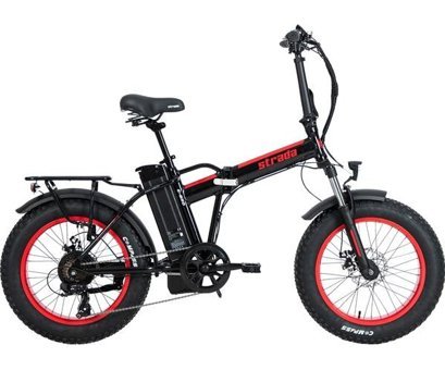 Strada E-Bro 250 W 80 Km 20 Jant 7 Vites Katlanır Elektrikli Bisiklet Siyah-Kırmızı