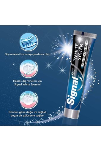 Signal White System Arındırıcı Beyazlık Karbonlu Florürlü Diş Macunu 4x75 ml