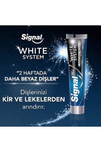 Signal White System Arındırıcı Beyazlık Karbonlu Florürlü Diş Macunu 4x75 ml