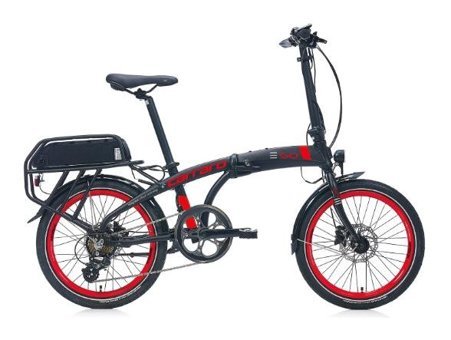 Carraro E-Go 250 W 28 Jant 7 Vites Katlanır Elektrikli Bisiklet Siyah-Kırmızı