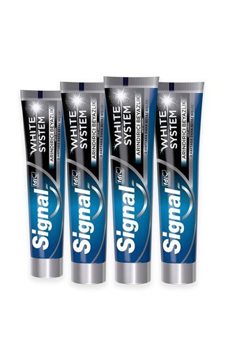 Signal White System Arındırıcı Beyazlık Karbonlu Florürlü Diş Macunu 4x75 ml