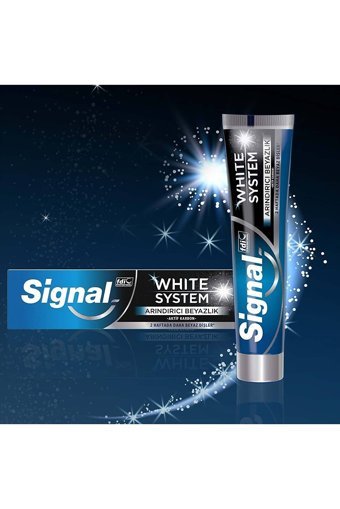 Signal White System Arındırıcı Beyazlık Karbonlu Florürlü Diş Macunu 4x75 ml