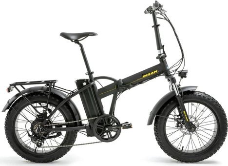 Bisan E-Folding F2 250 W 100 Km 20 Jant 7 Vites Katlanır Elektrikli Bisiklet Sarı - Siyah