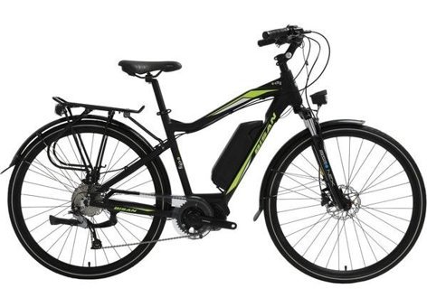 Bisan E-City 250 W 185 Km 28 Jant 9 Vites Elektrikli Şehir / Tur Bisikleti Siyah-Yeşil