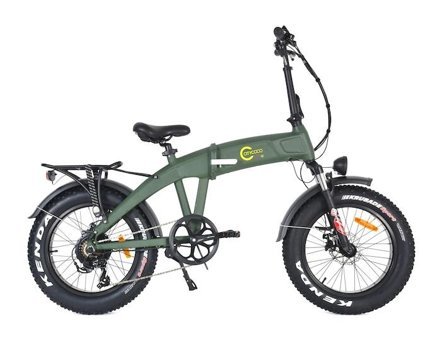 Citycoco Fatbike Foldable Mini 250 W 40 Km 24 Jant 7 Vites Elektrikli Bisiklet Yeşil