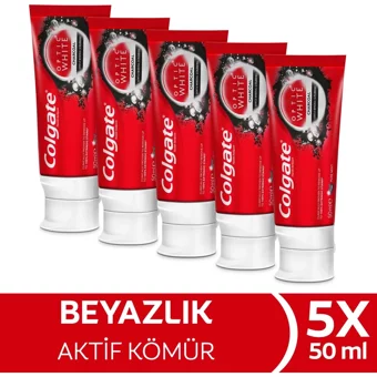 Colgate Optic White Aktif Kömür Florürlü Diş Macunu 5x50 ml
