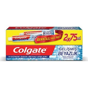 Colgate Gelişmiş Beyazlık Naneli Florürlü Diş Macunu 2x75 ml