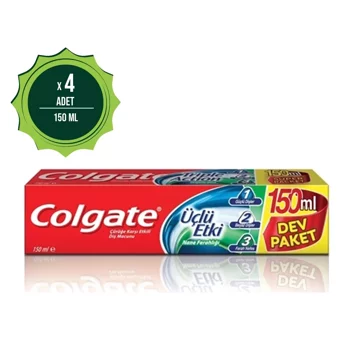 Colgate Üçlü Etki Naneli Florürlü Diş Macunu 4x150 ml