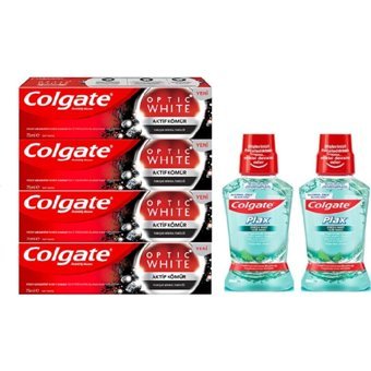 Colgate Optik White Kömürlü Organik Florürlü Diş Macunu 4x75 ml