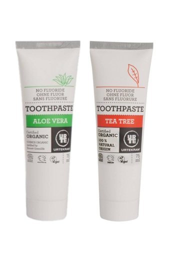 Urtekram Aloe Vera Organik Florürsüz Diş Macunu 75 ml + Çay Ağacı Diş Macunu 75 ml