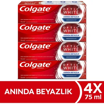 Colgate Optik Beyaz Naneli Organik Florürlü Diş Macunu 4x75 ml