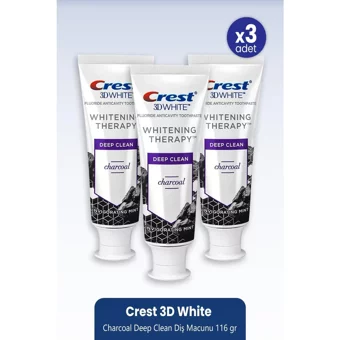 Crest 3d White Charcoal Deep Clean Organik Florürsüz Diş Macunu 3x116 gr