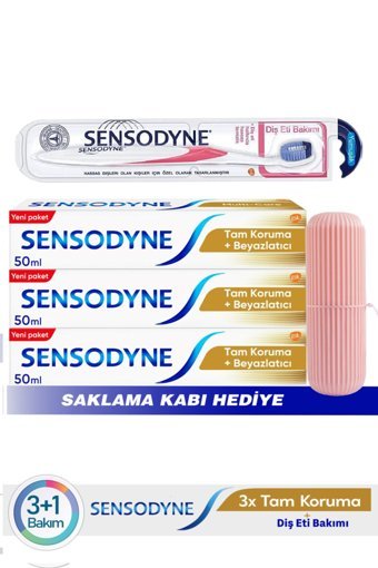 Sensodyne Tam Koruma Beyazlatıcı Florürlü Diş Macunu 3x50 ml