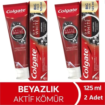 Colgate Optic White Kömürlü Organik Florürlü Diş Macunu 2x125 ml
