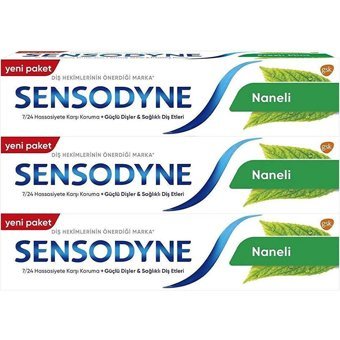 Sensodyne Naneli Naneli Florürlü Diş Macunu 3x75 ml